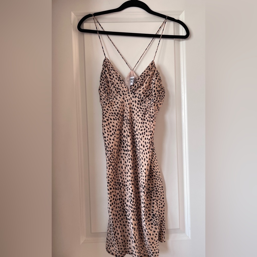 Cheetah Y2K cross back mini dress